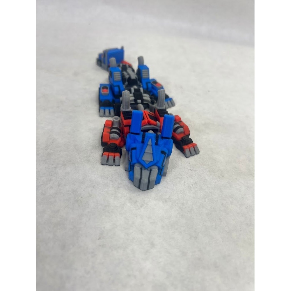 SemiBot Articulated 3D Printed Fidget Toy Robot Truck Blue Red Grey